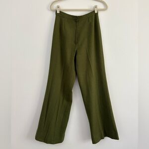 Vintage 70s Givenchy Wool Blend Wide Leg High Waist Trousers